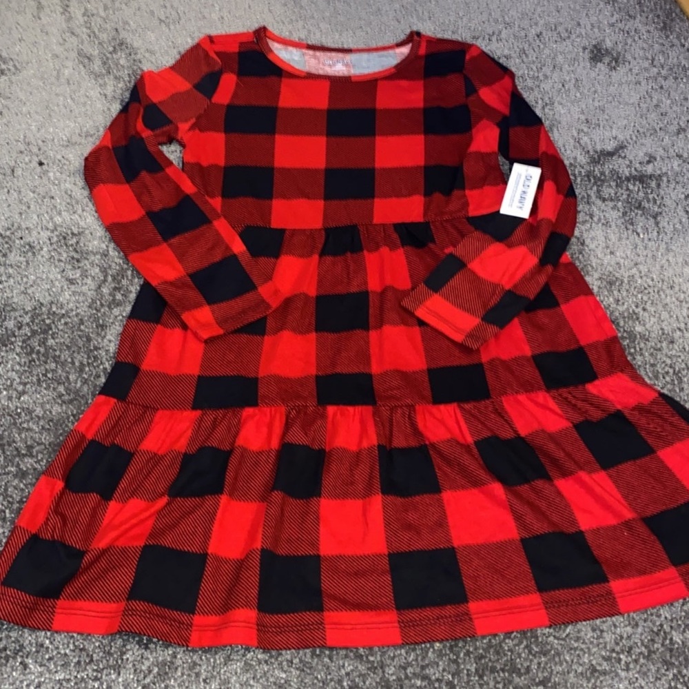Old Navy Swing Tiered Buffalo Plaid Dress